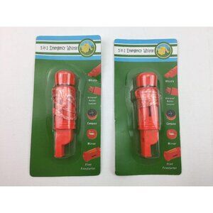 Emergency Camp Whistle Gadget Compass Matches Holder Firestarter Mirror